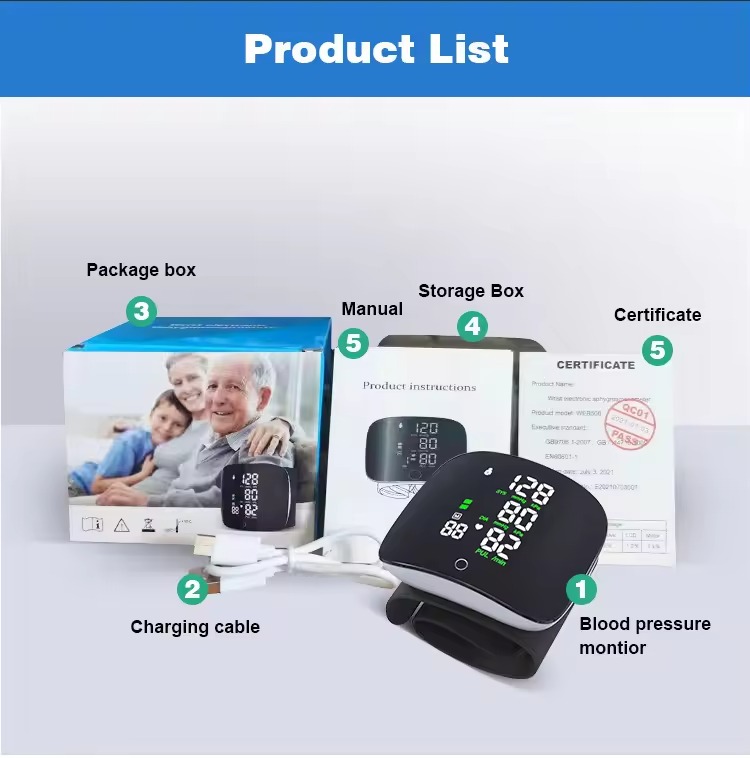 Rechargeable LED Display Wrist Blood Pressure Monitor/ BP Machine - Image 2